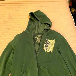 Attack On Titan Season 2 Hot Topic Exclusive Zip up Hoodie. Worn many times.